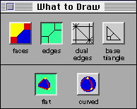 In the 'What to Draw' window, 'edges' and 'flat' should be pushed in. Everything else is pushed out.