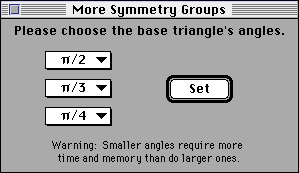 'More Symmetry Groups' window