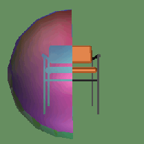 Chair in hemispherical orbifold