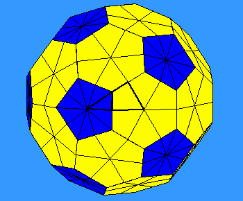 Truncated icosahedron and mirror lines
