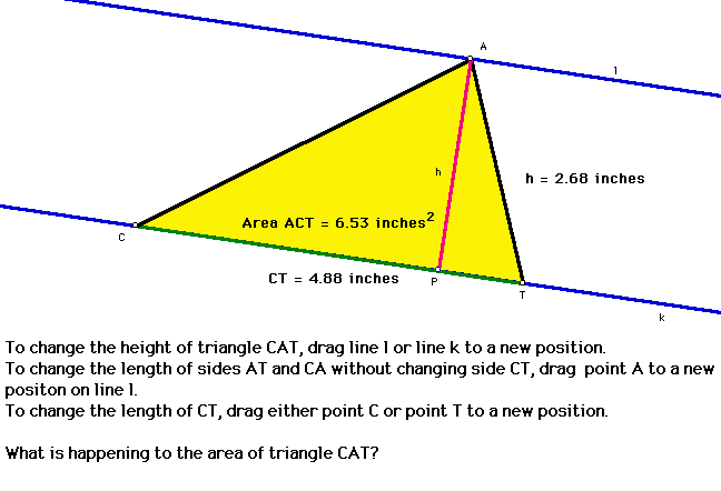area of triangle. the area of a triangle